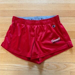 Champion Red Mesh Shorts with Logo